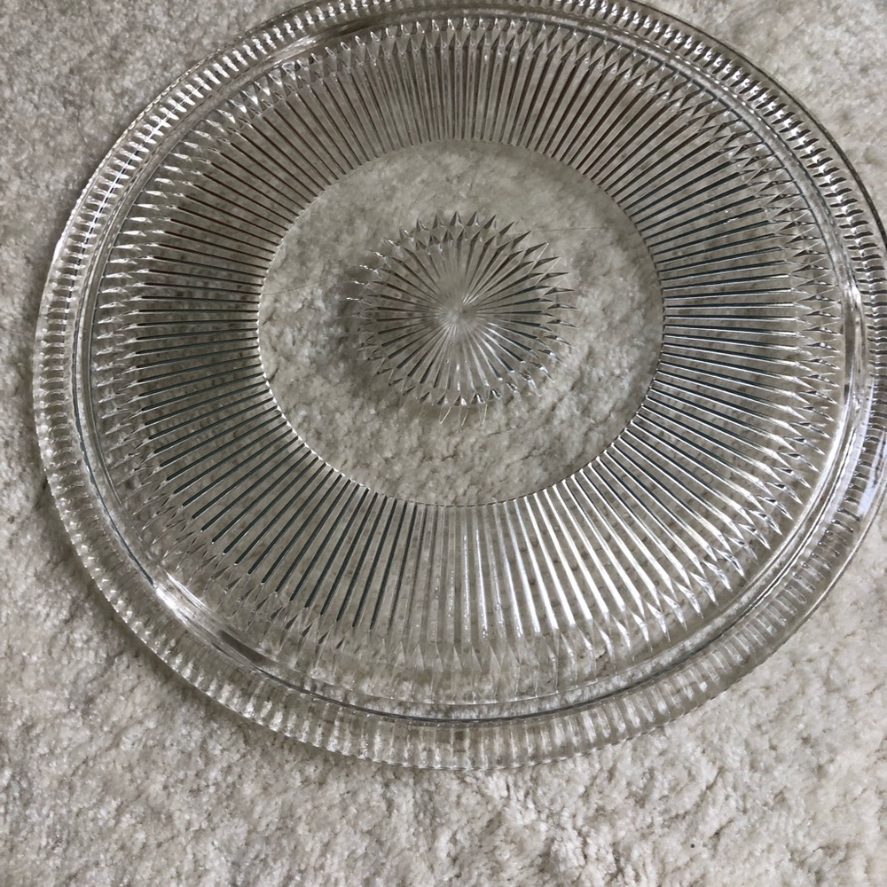 Vintage 1950’s Kromex Rare Yellow Cake Dome And Glass Starburst Plate - Picture 7 of 12
